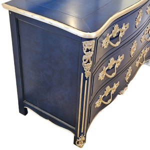 French Blue & Silver three Drawer Chest