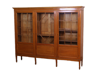 Antique Three Door Bookcase Satinwood