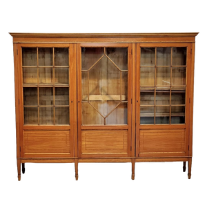 Antique Three Door Bookcase Satinwood