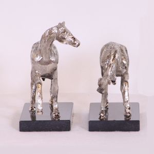 Silver Horse Statues