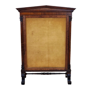 Fire screen - mahogany frame with tapestry design