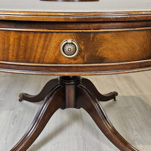 Round Games Table with Leather Top