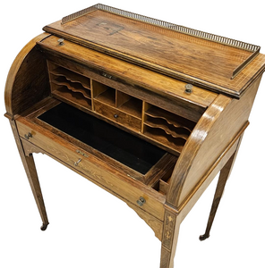 Vintage Cylinder Top Secretary Desk