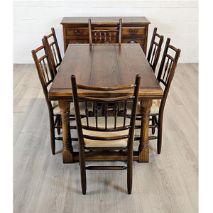 Traditional Vintage Oak Dining Suite English