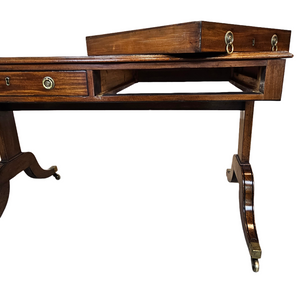 Antique Writing Desk with Leather Top