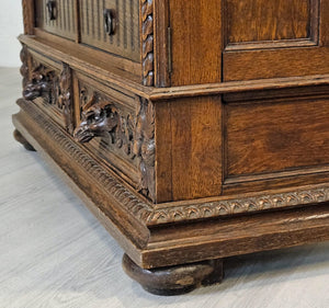 Henry II Armoire and Oak Cabinet