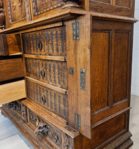 Henry II Armoire and Oak Cabinet