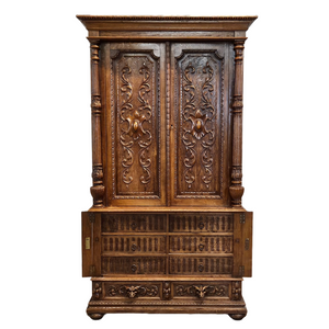 Henry II Armoire and Oak Cabinet