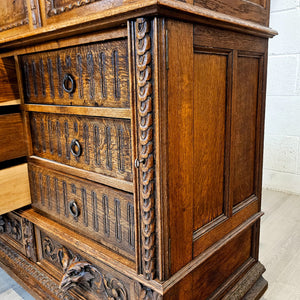 Henry II Armoire and Oak Cabinet