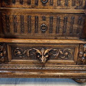 Henry II Armoire and Oak Cabinet