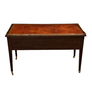 Antique English Mahogany Desk with Red Leather Top