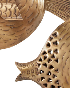 Brass Fish Set on White Marble